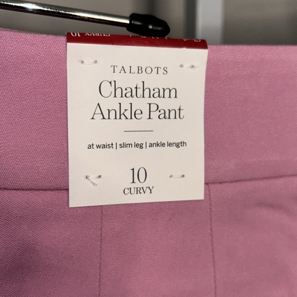 NWT Talbots Chatham Ankle Pant Cotton Candy Pink Size 10 Curvy - Picture 5 of 10